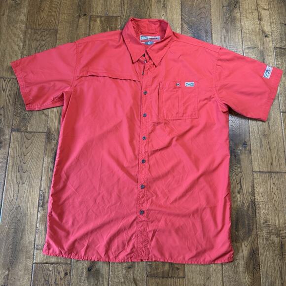 Drake Other - Drake Performance Fishing Shirt Men’s L Vented Red Button Up Lightweight Pockets